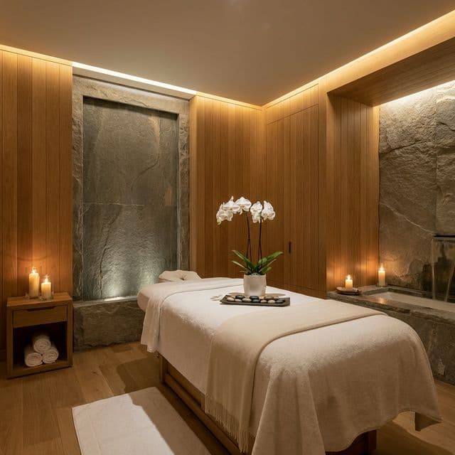 Serene spa treatment room